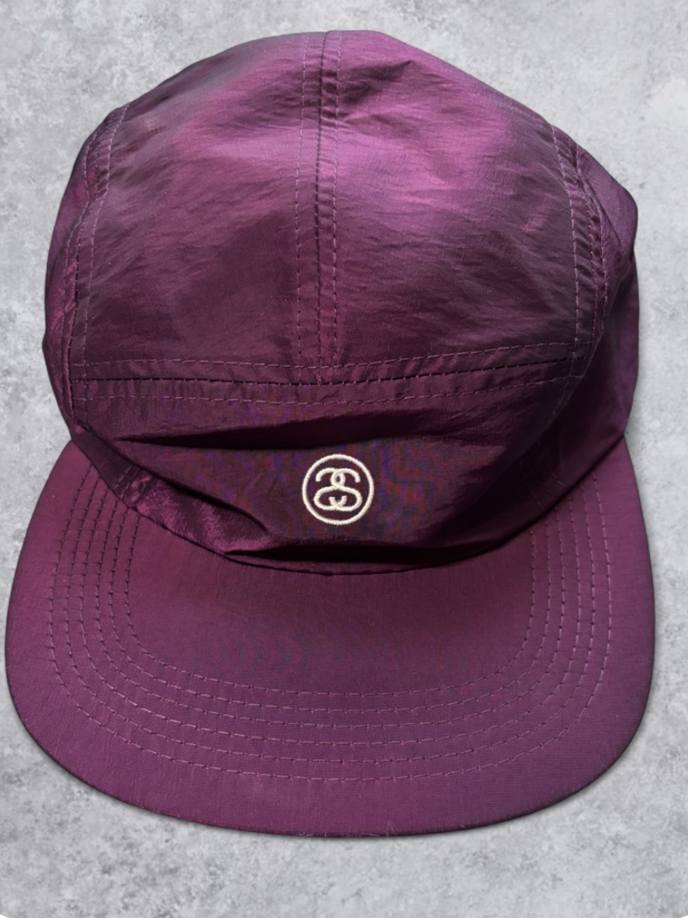 Stussy Plum Nylon 5-Panel Cap with Embroidered Logo